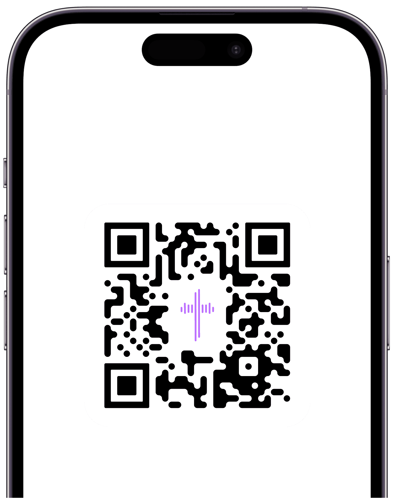 Phone with QR code leading to application